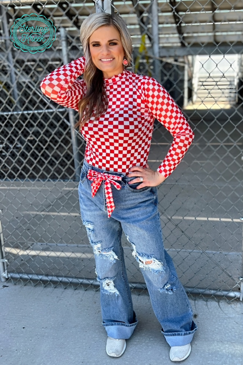 Pep Rally Mesh Top Red: 2X