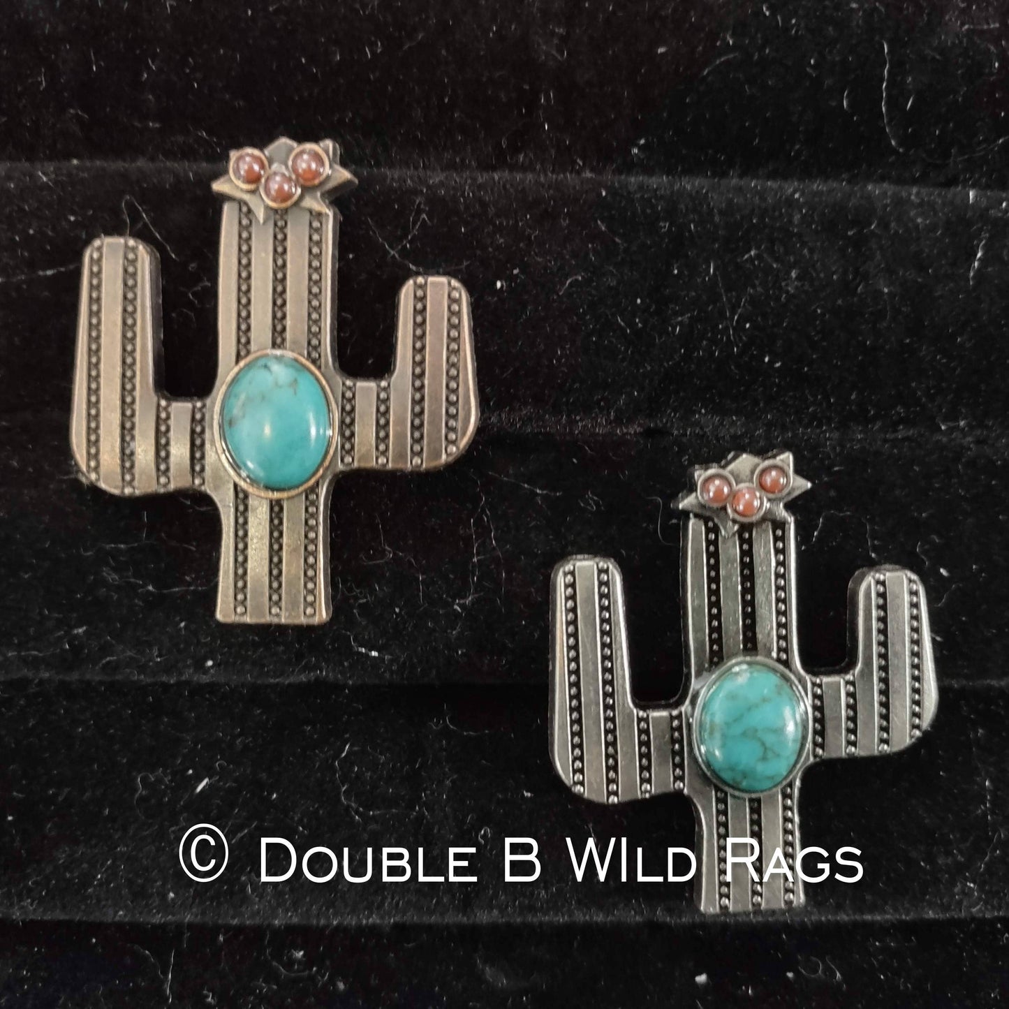 Wild Rag SLIDE 1.5" Cactus w/ Turquoise stone
