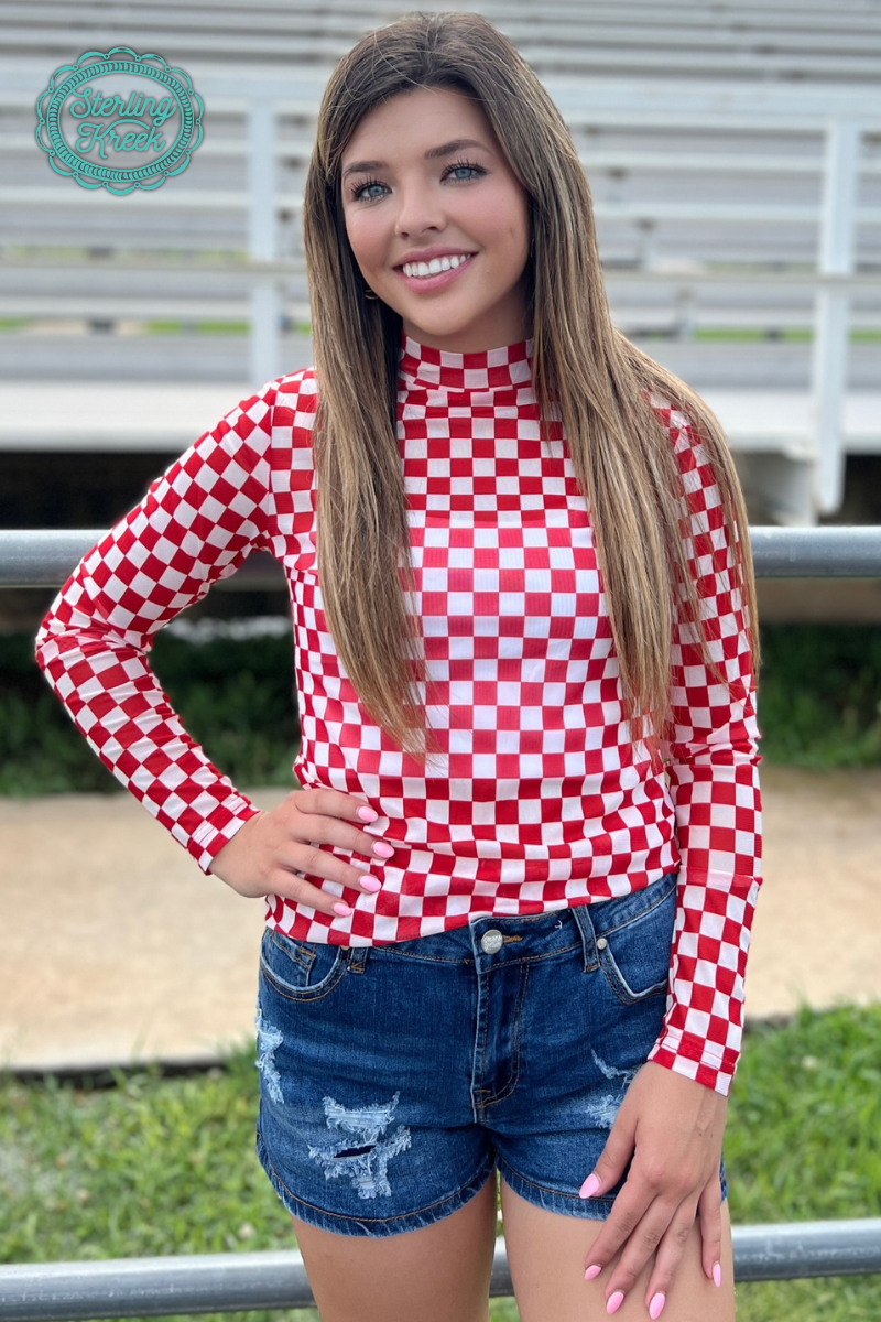 Pep Rally Mesh Top Red: 2X