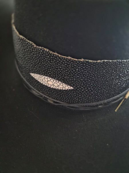 Stinger - Hand-Shaped Wool Telescope Cowboy Hat With Stringray Hatband