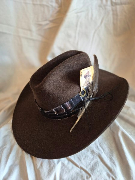 King of the Ranch - Heathered Brown Wool Cattleman Cowboy Hat
