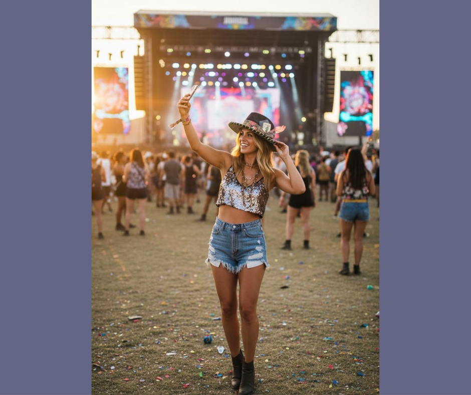 Heathered Black Felt Fedora with Purlicue Pinch Signature Band & Lace-Stitched Brim – M/L