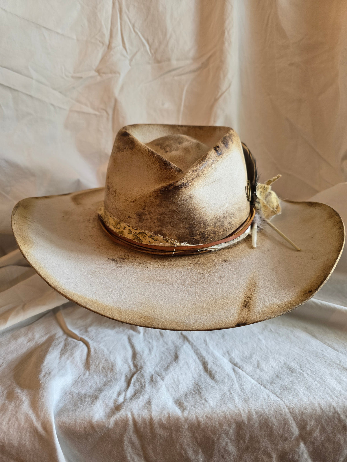The Pinch - Hand-Shaped, Distressed Cowboy Hat