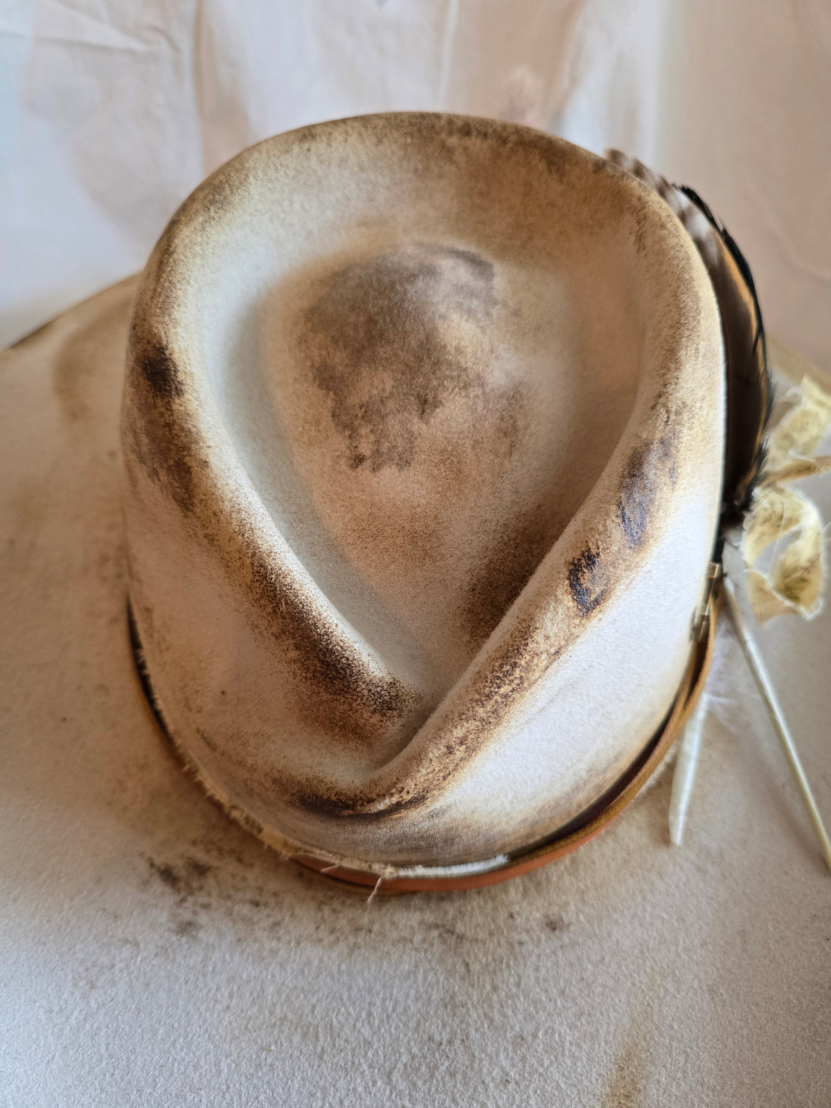 The Pinch - Hand-Shaped, Distressed Cowboy Hat