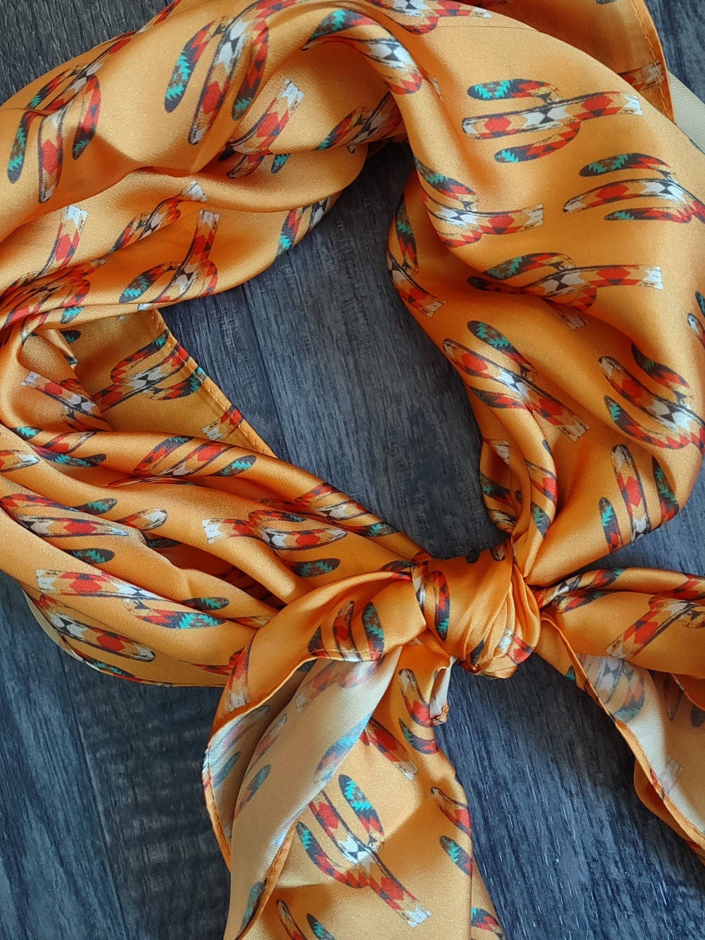 WILD RAG Dark Mustard Gold Cactus Cowboy Western Neck Scarf Bandanna: 35"x35" (standard)