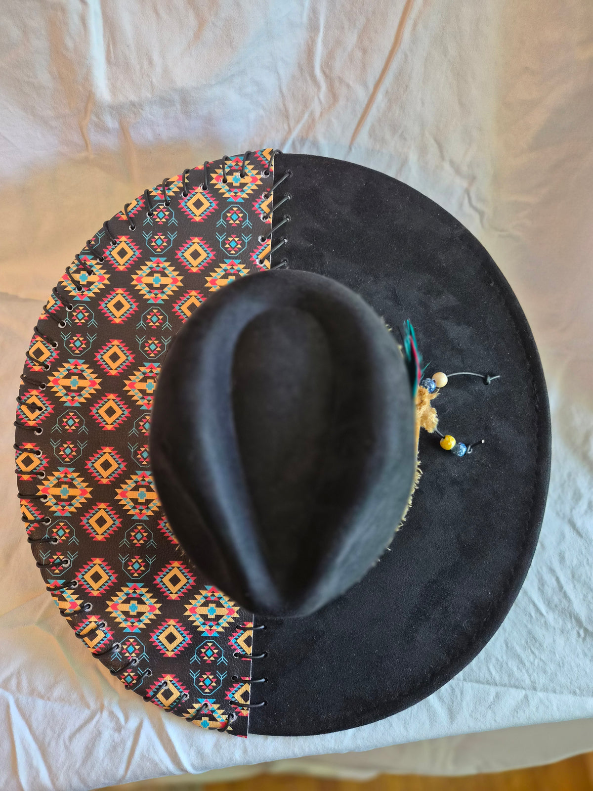 Pony Chaser - Black Faux Suede Wide Brim Rancher Hat