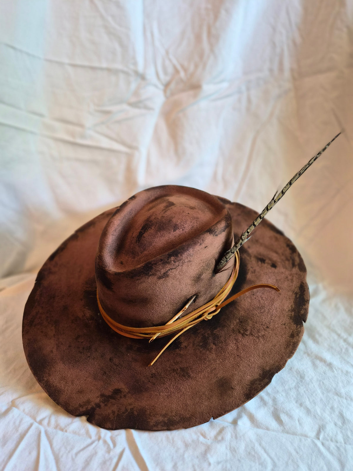 Them's Fightin' Words - Highly Distressed Wool Pyramid Telescope Rancher