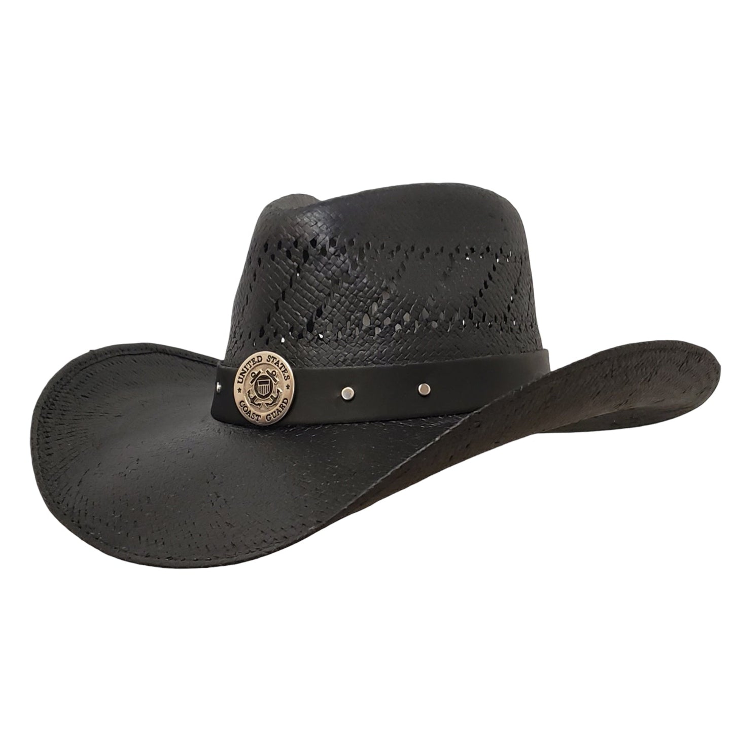 COAST GUARD HEROES BLACK SHANTUNG STRAW