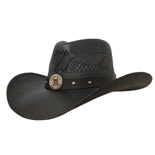 COAST GUARD HEROES BLACK SHANTUNG STRAW