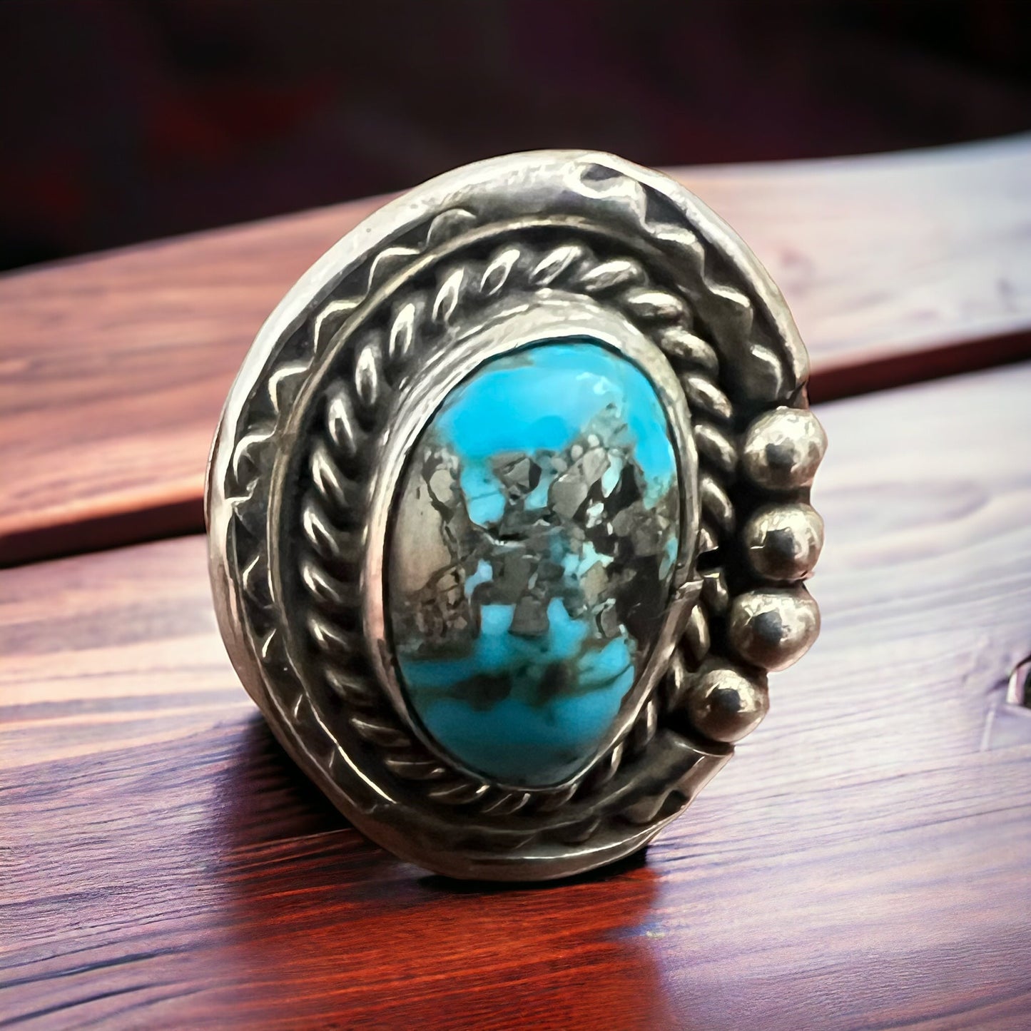 Gorgeous Turquoise Ring- Size 7, Signed Chapo