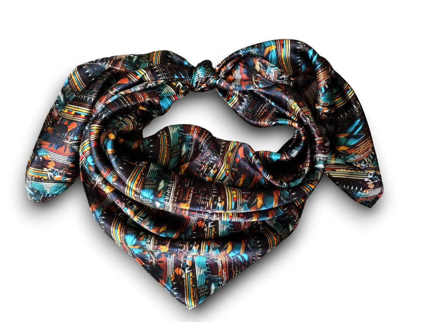 Wild Rag 100% SILK Seed Bead Native Style Cowboy Western Neck Scarf Bandanna by Double B Wild Rags