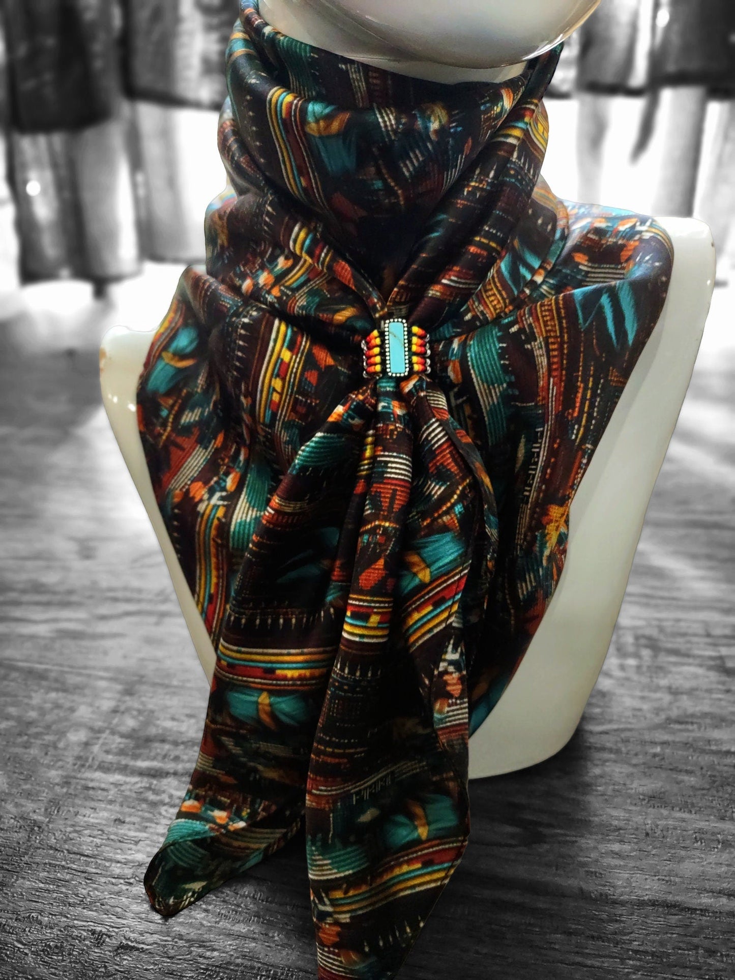 Wild Rag 100% SILK Seed Bead Native Style Cowboy Western Neck Scarf Bandanna by Double B Wild Rags