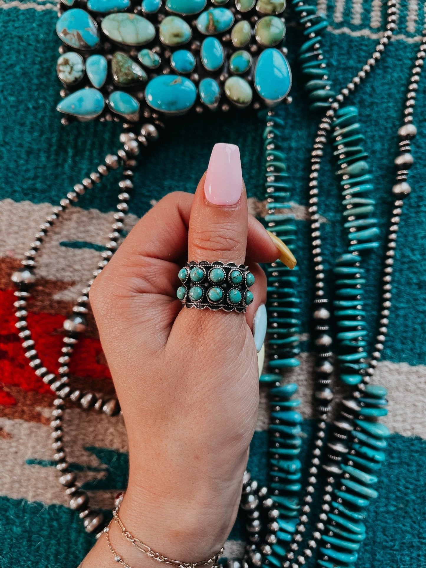 Rae Kingman Turquoise Sterling Ring - Size 6